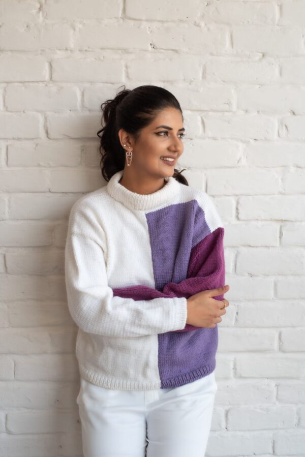 Purple High Neck Sweater