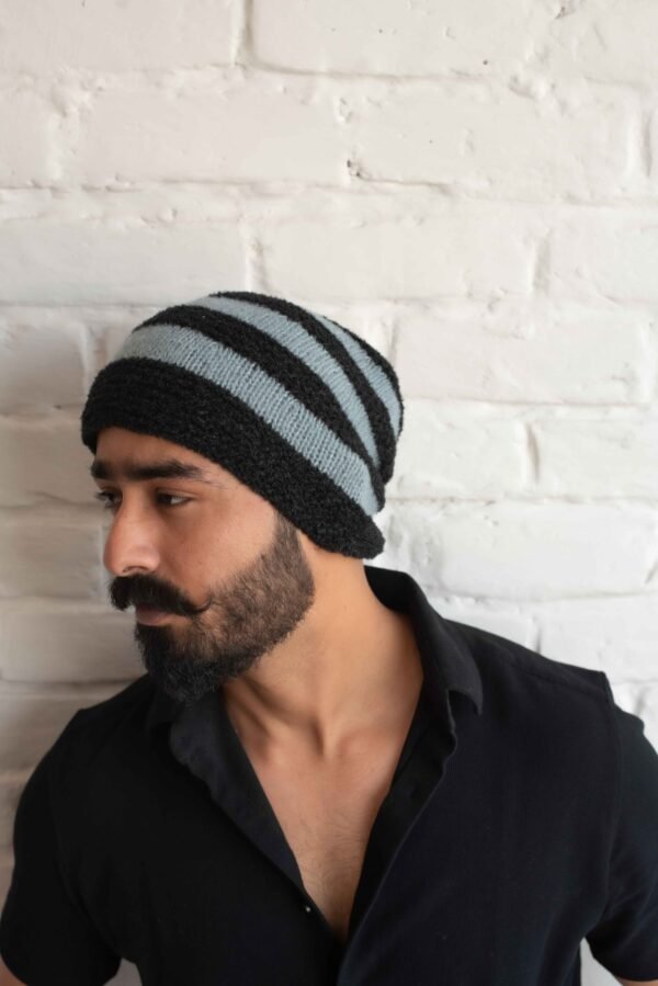 Line Black Blue Cap