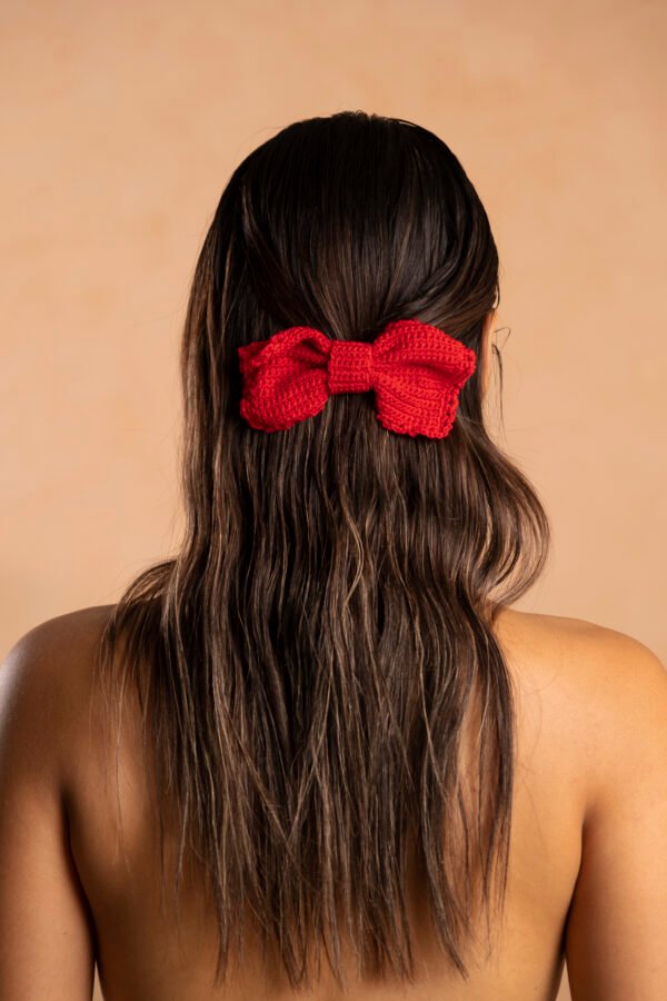 Crimson Classic Crochet Bow