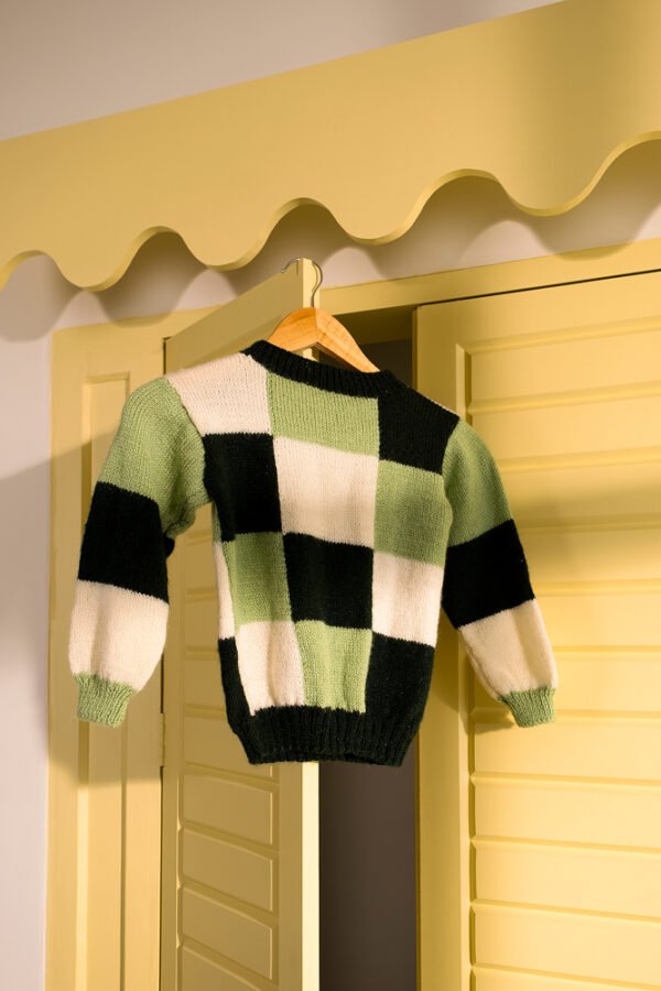 Kid Matcha Chessboard Sweater
